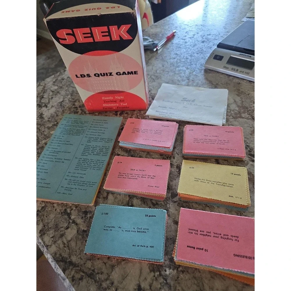 Vintage 1958 Seek LDS Quiz Game - Family Night - Teaching Aid Missionary Tool